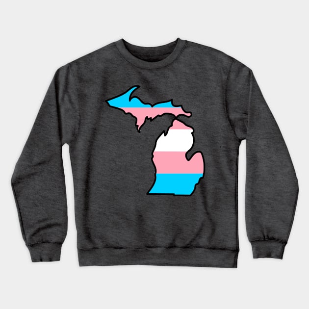 Michigan Transgender Flag Crewneck Sweatshirt by Jessimk